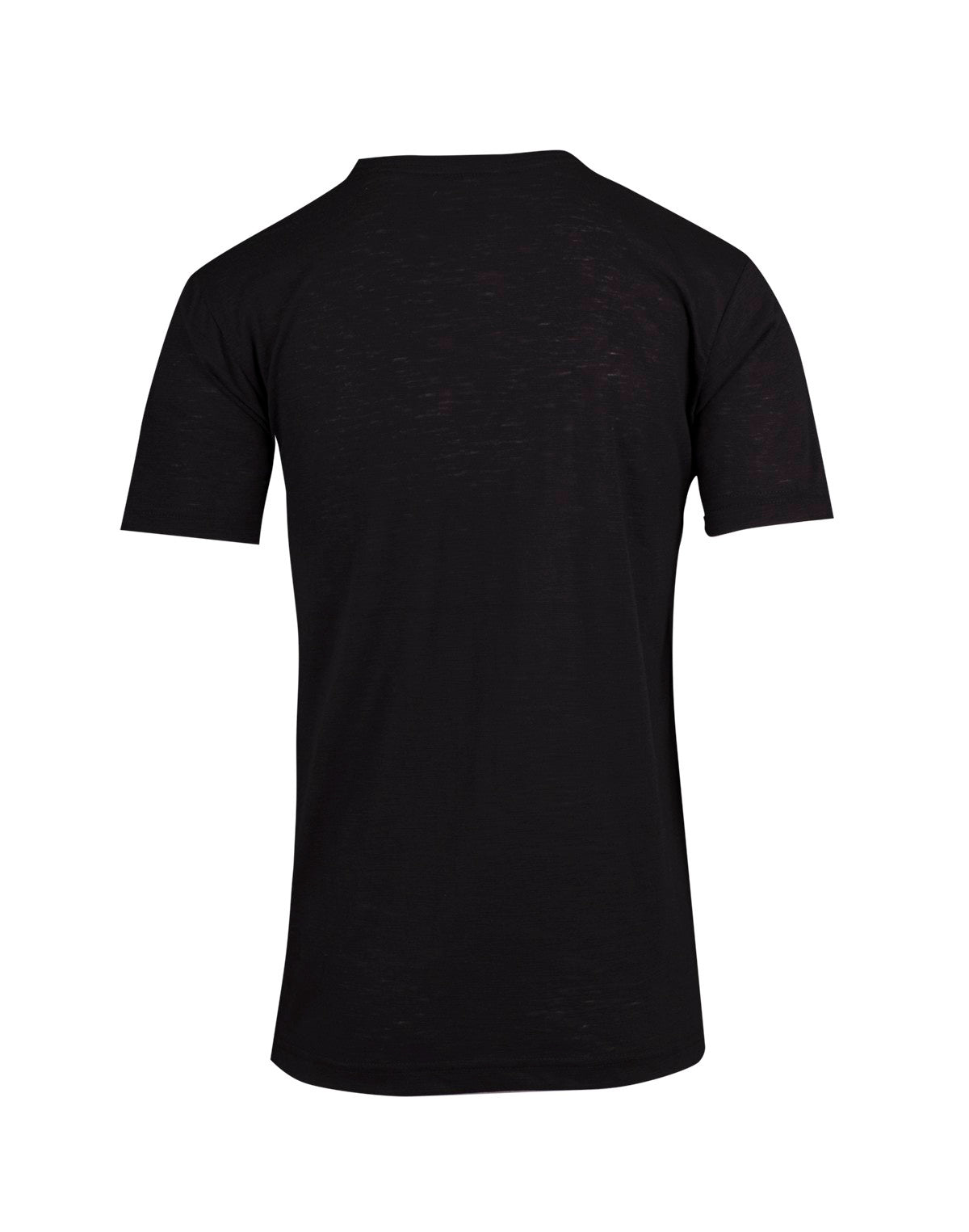 Men's / Unisex Raw Cotton Wave T-shirt - Black - Back