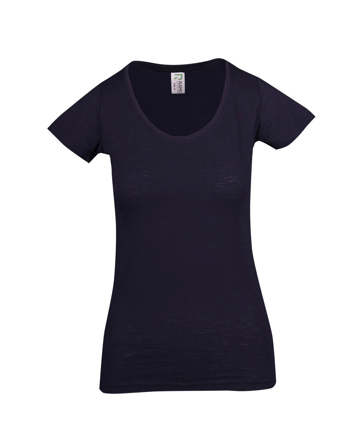 Women's Raw Cotton Wave T-shirt - Navy Blue - Front