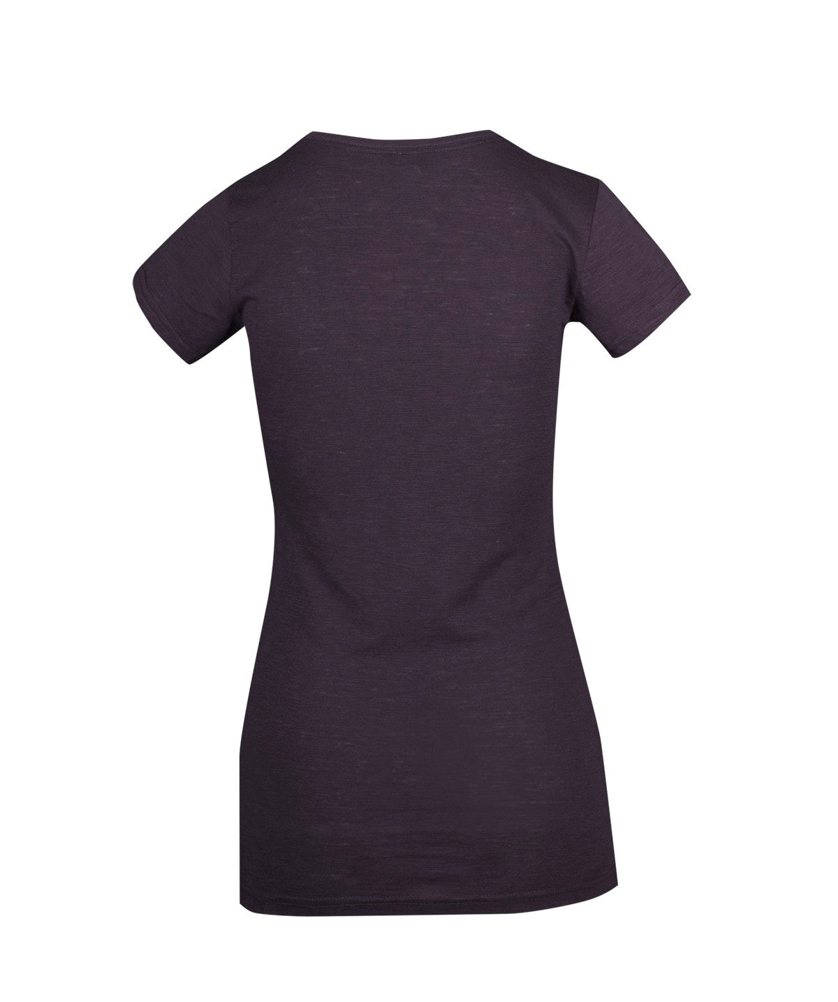 Women's Raw Cotton Wave V Neck Tshirt - New Charcoal - Back