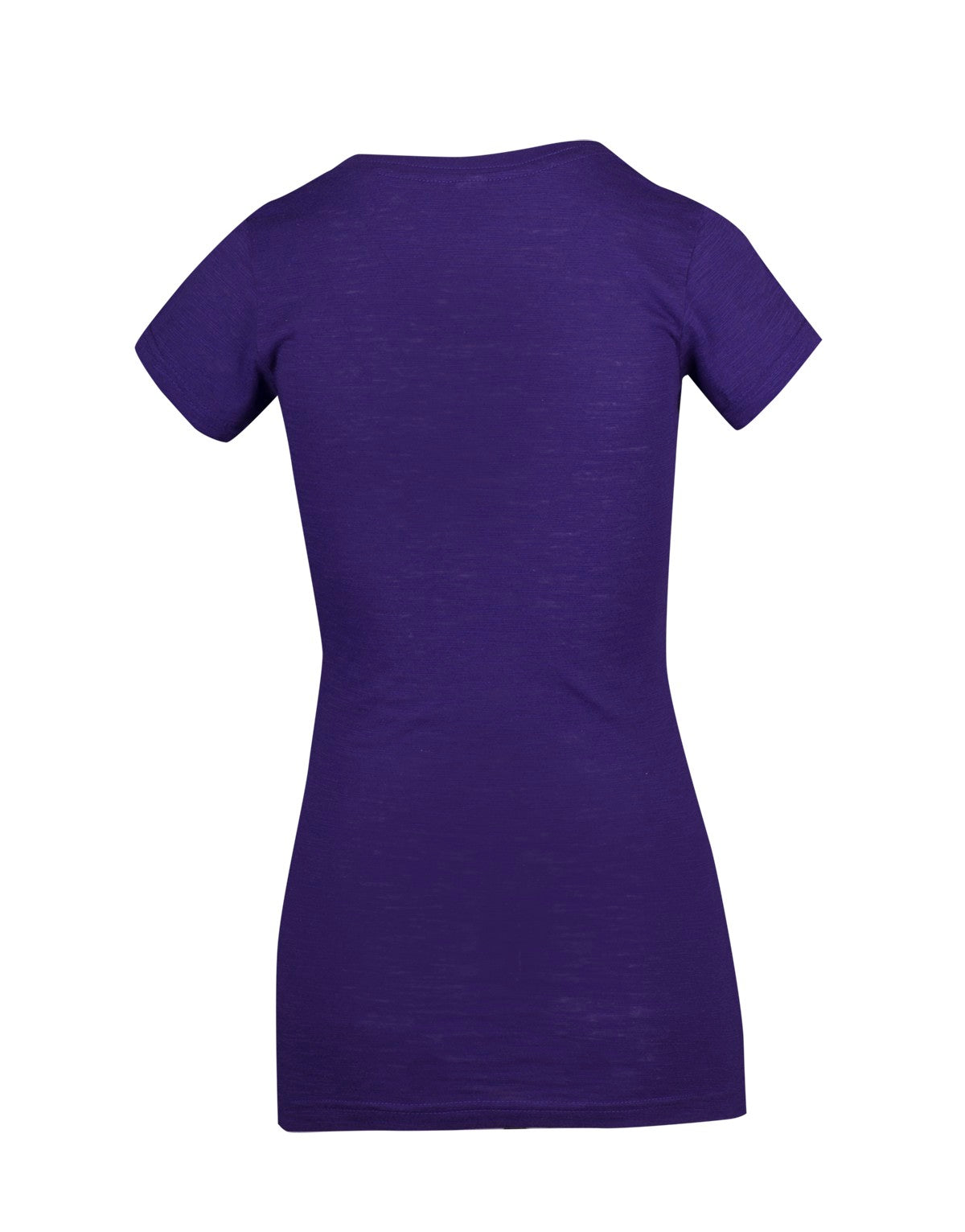 Women's Raw Cotton Wave V Neck Tshirt - New Grape - Back