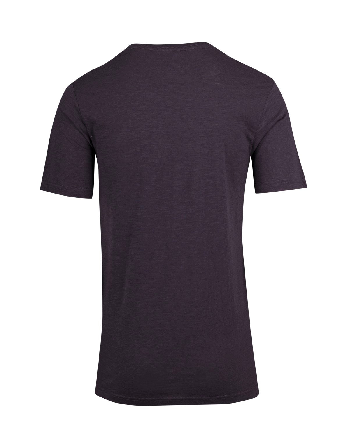 Men's / Unisex Raw Cotton Wave V Neck T-shirt - New Charcoal - Back
