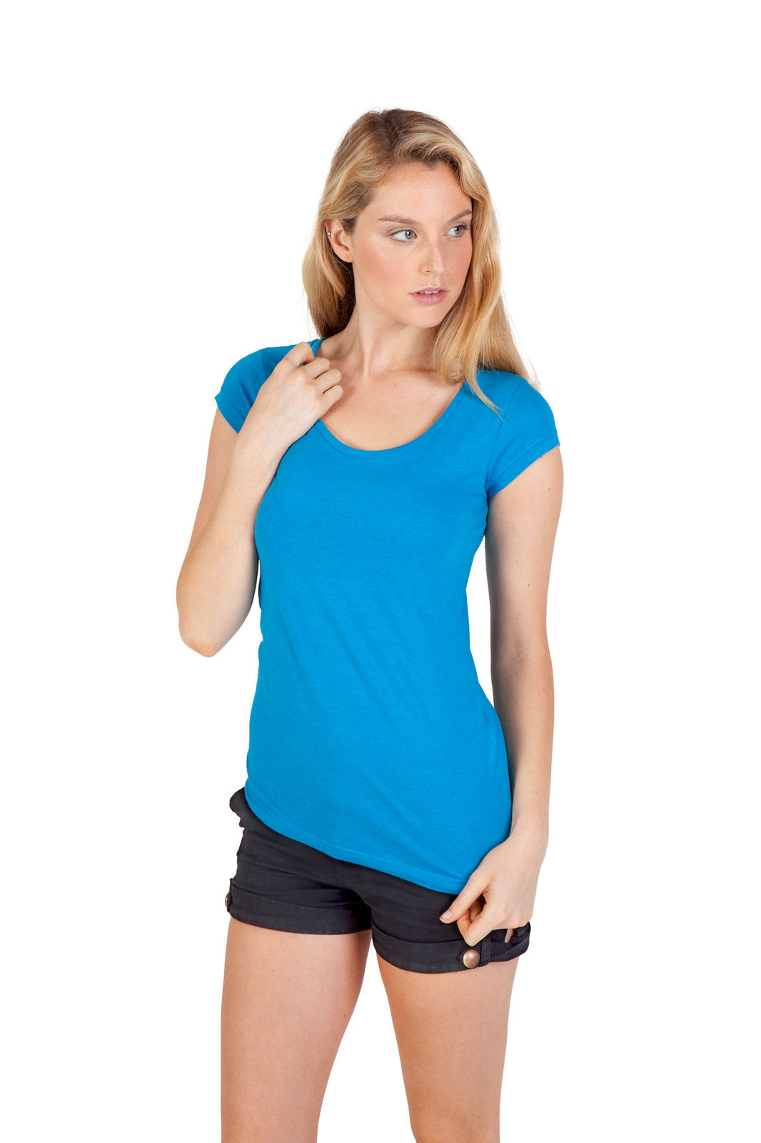 Womens Marl Scoop Neck T-shirt - view
