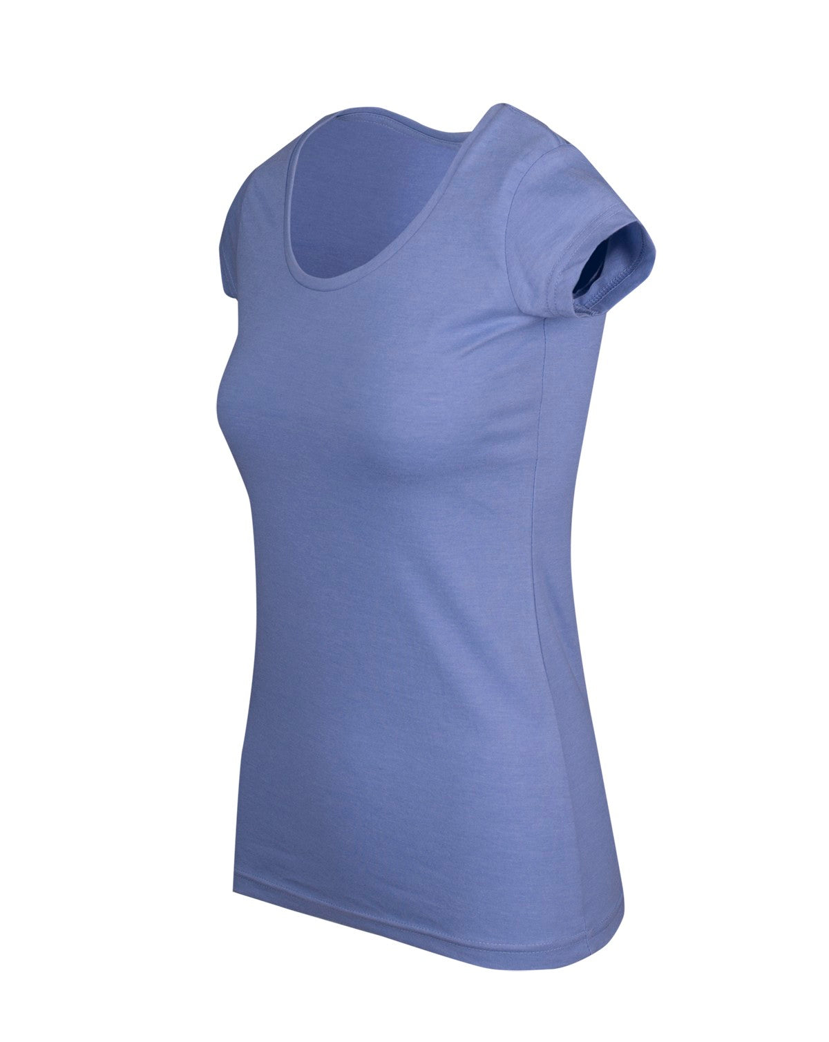 Womens Marl Scoop Neck T-shirt - Sky Marl - Side