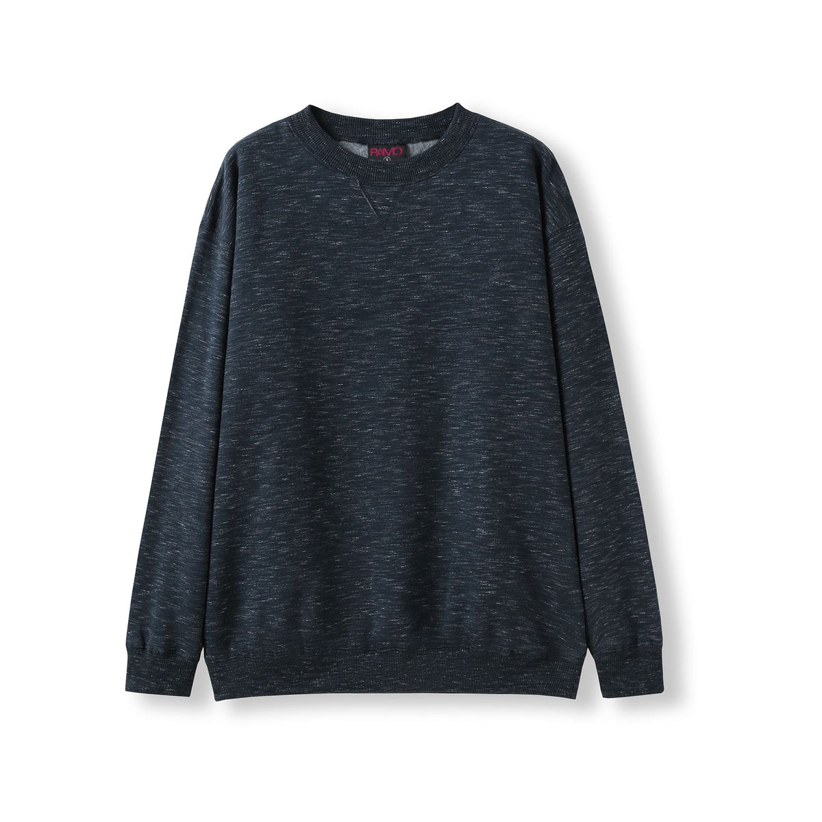 Adult Poly cotton fleece sloppy joe - Navy Marl - Front