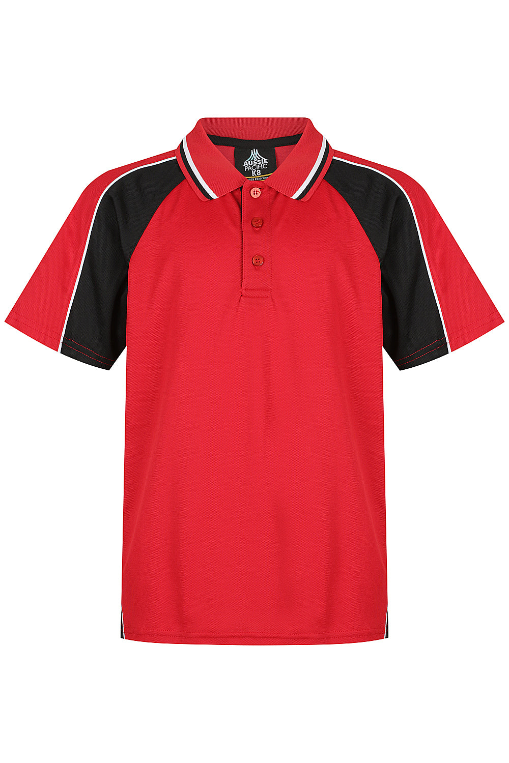 Aussie Pacific Panorama Kids Polo 3309 - Red/Black/White