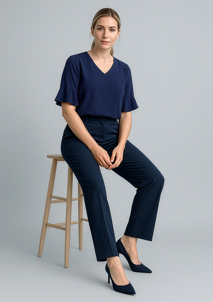 Cool Stretch Womens Adjustable Waist Pant - Navy - Model