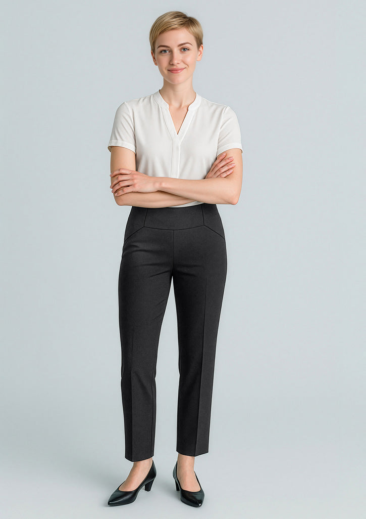 Cool Stretch Womens Bandless Slim Leg Pant - Black - Model