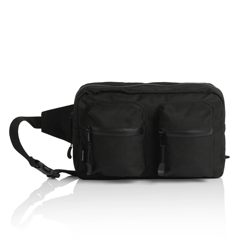 Recycled Double Waist Bag 1025 - Black - Front