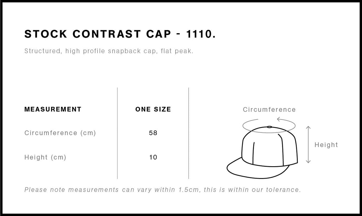 Stock Contrast Trucker 1110 - Size guide
