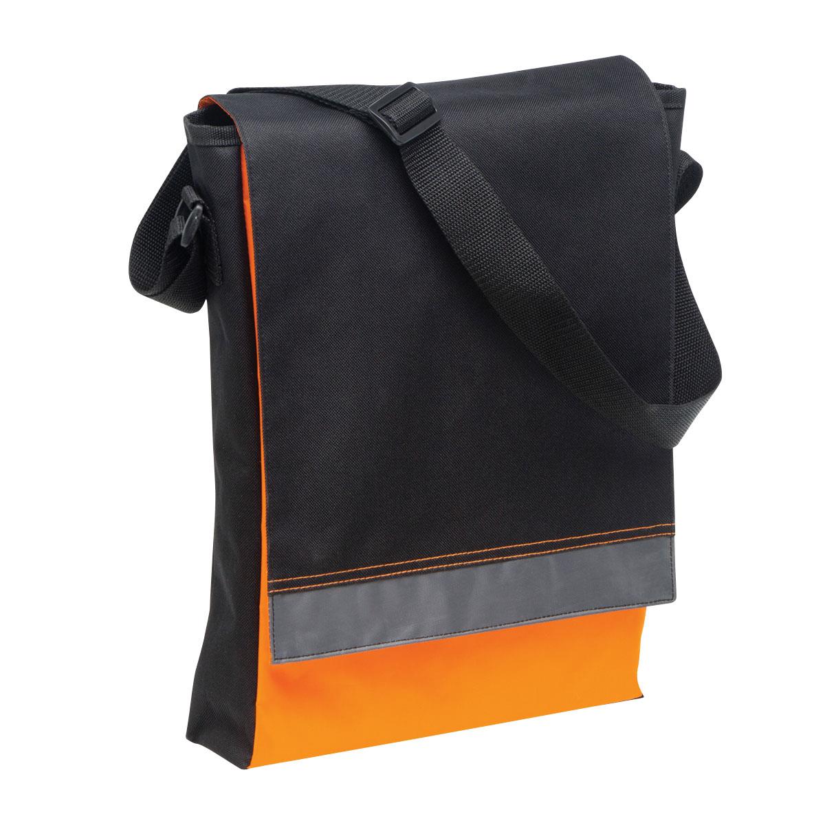 Vertical Leading Edge Satchel - Black / Grey / Orange - Front