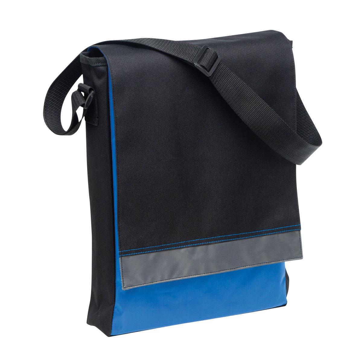 Vertical Leading Edge Satchel - Black / Grey / Royal - Front