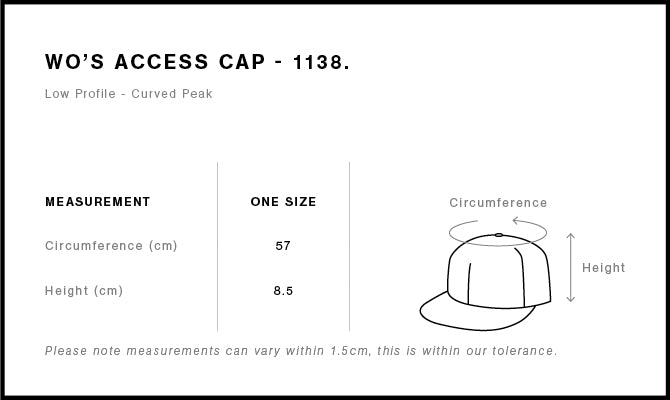 Wo's Access Cap 1138 - Size guide
