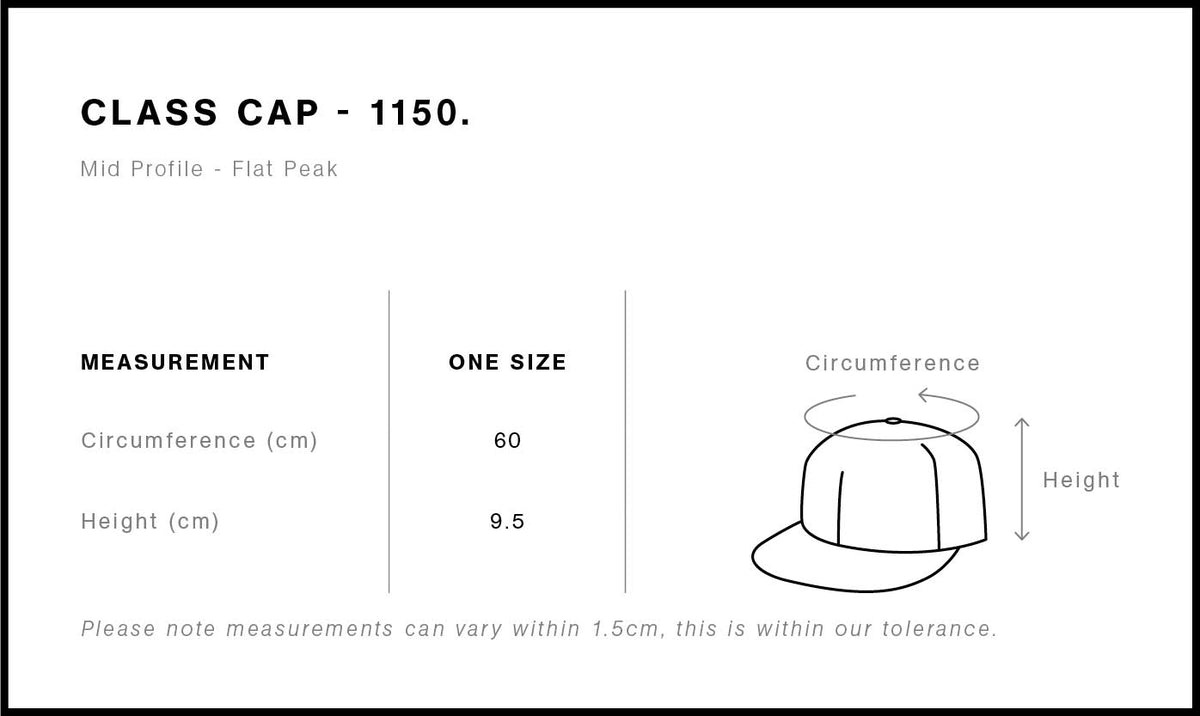 Class Cap 1150 - Size guide