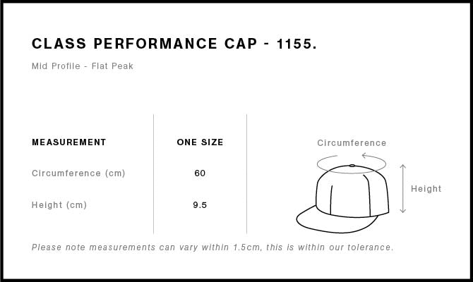 Class Performance Cap 1155 - Size guide