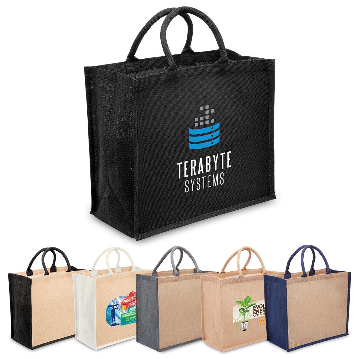 Eco Jute Tote with wide gusset - view