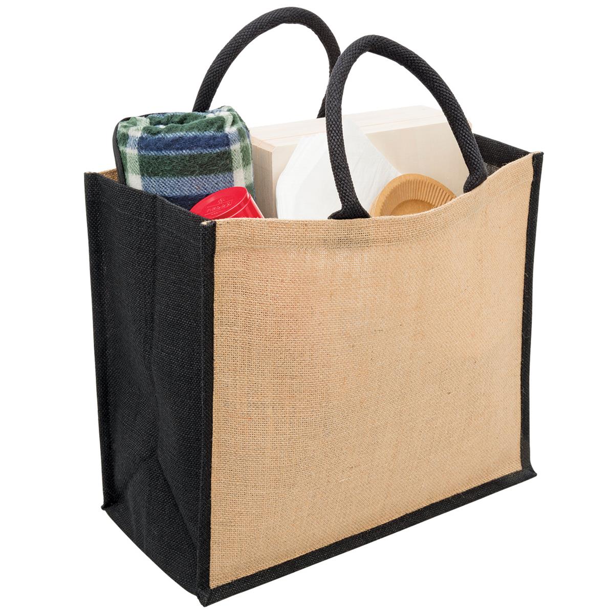 Eco Jute Tote with wide gusset - view