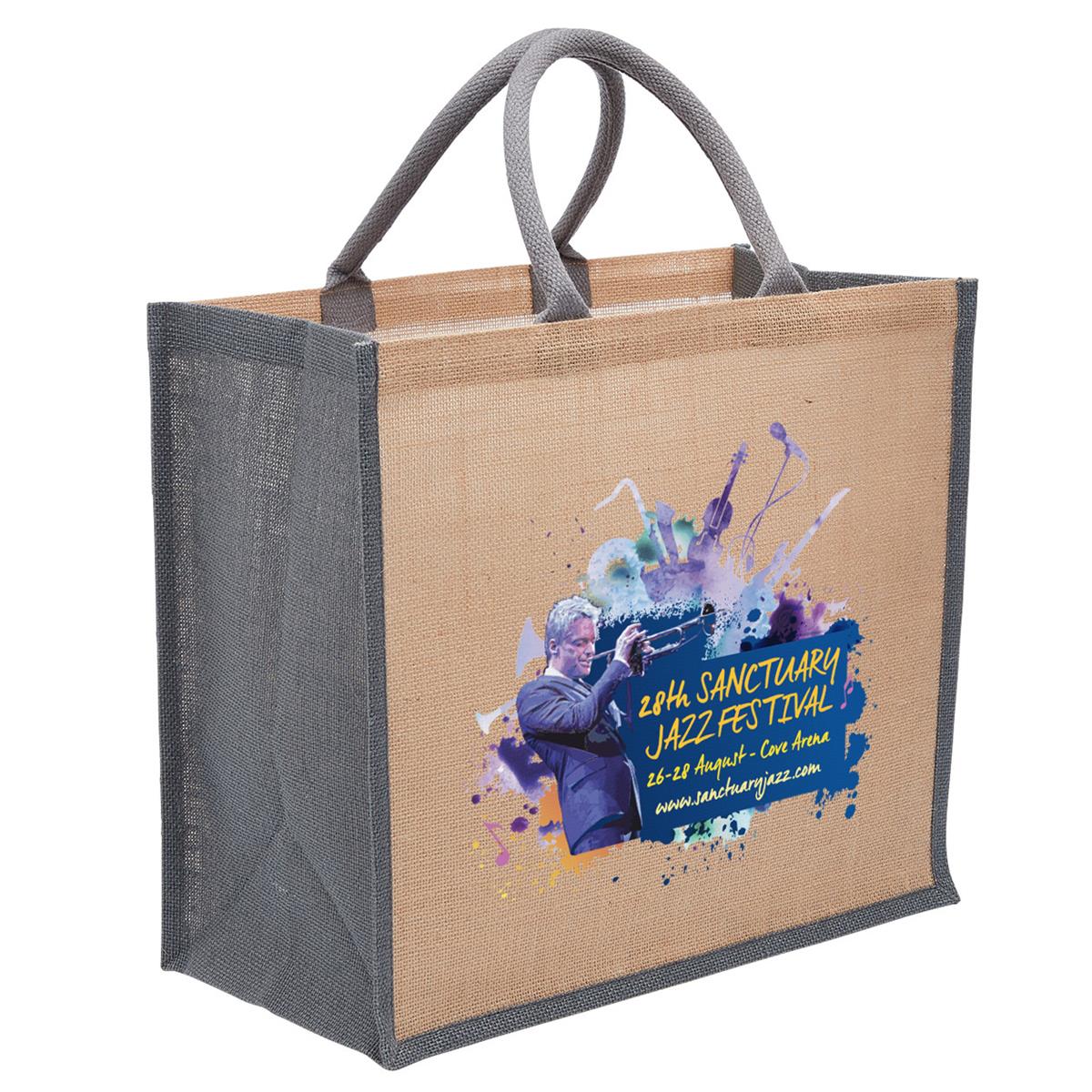 Eco Jute Tote with wide gusset - view