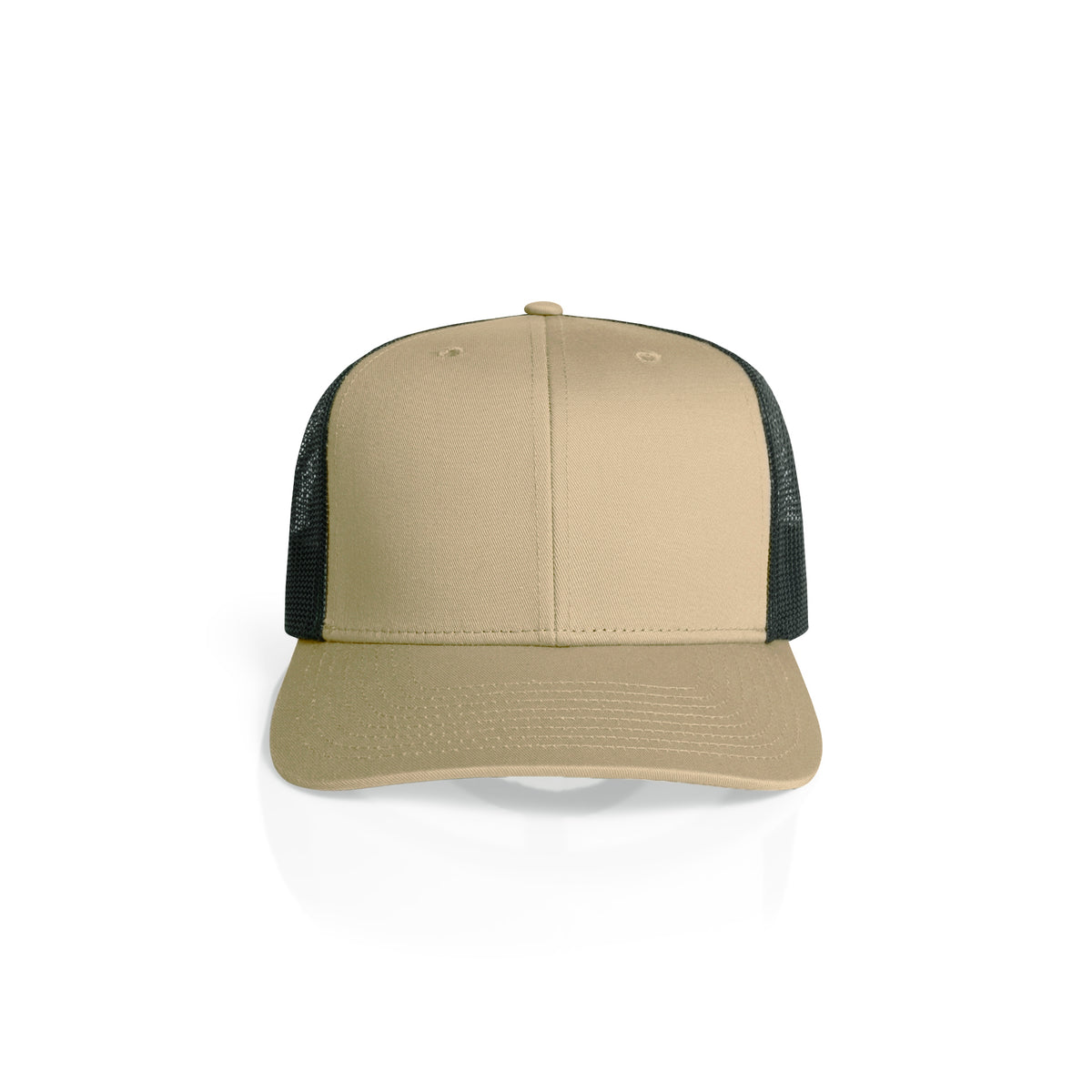 Mesh Contrast Trucker Cap 1191 - Khaki/Black - Front