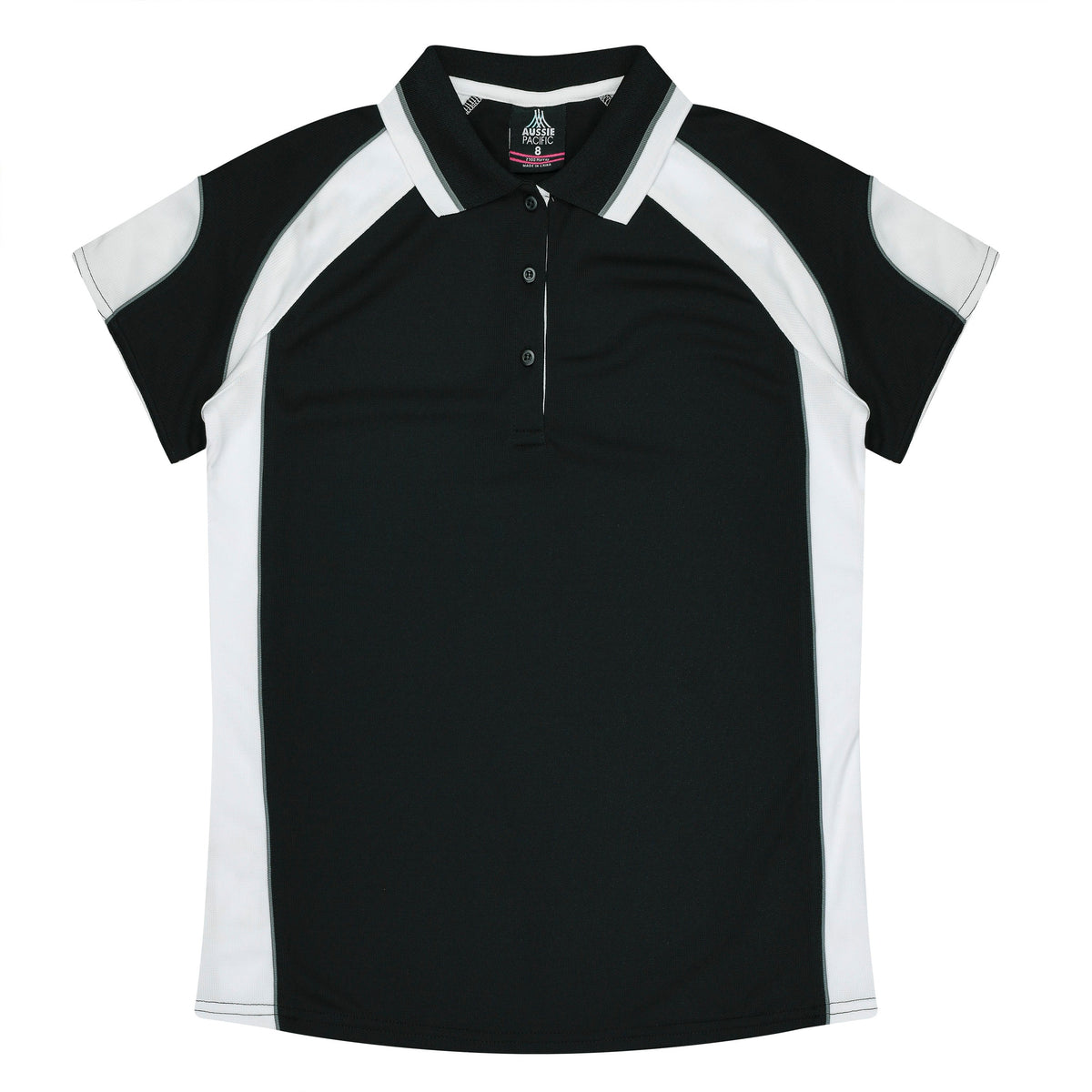 Aussie Pacific Murray Ladies Polo 2300 - Black/White