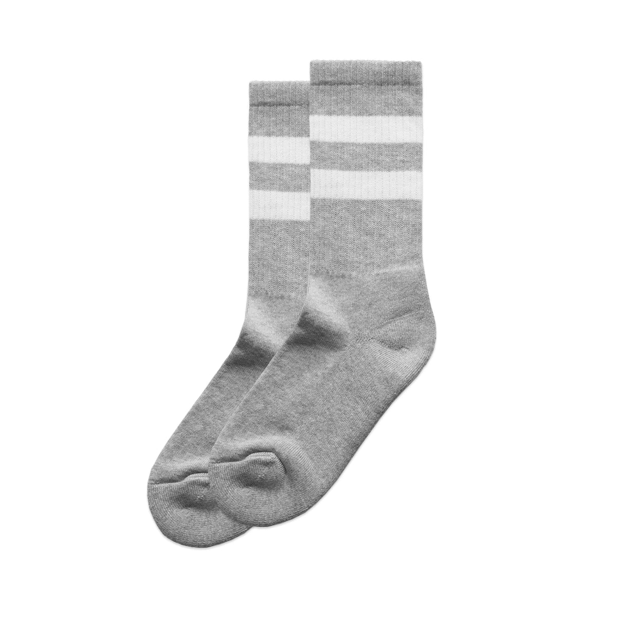 Relax Stripe Socks (2 Pairs) 1210 - Grey Marle/White - Front