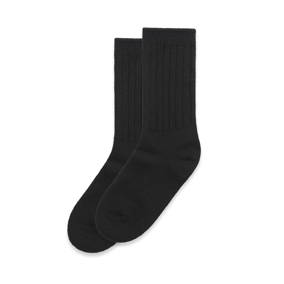 Knit Socks (2 Pairs) 1214 - Black - Front