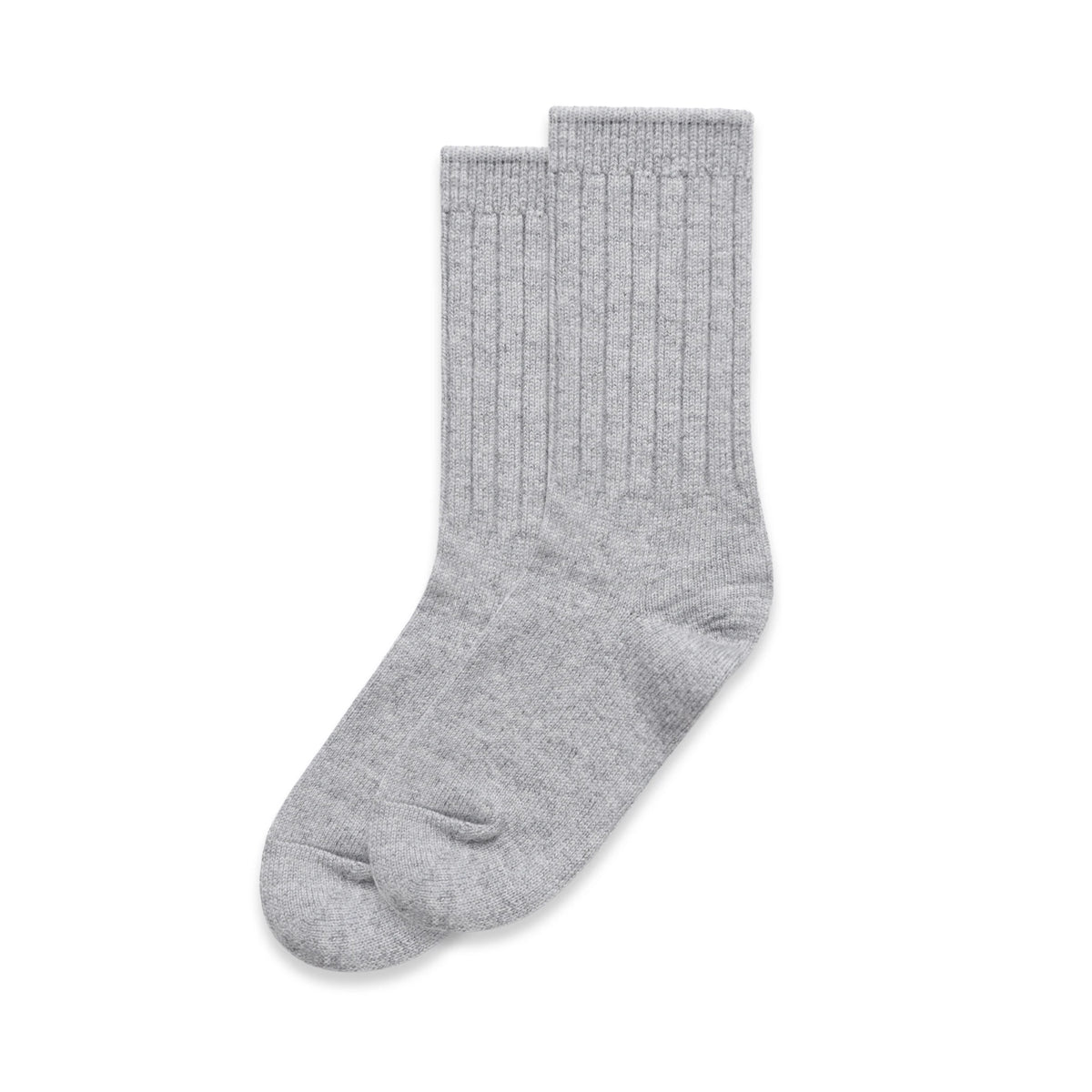 Knit Socks (2 Pairs) 1214 - Grey Marle - Front