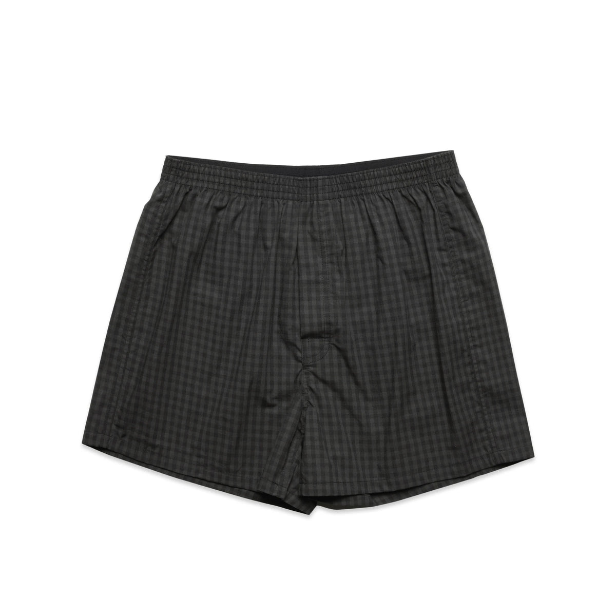 Boxer Check Shorts 1215 - Black/Coal - Front