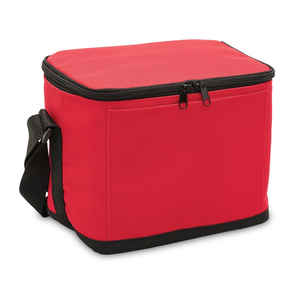 6 Pack Cooler - Red / Black - Front