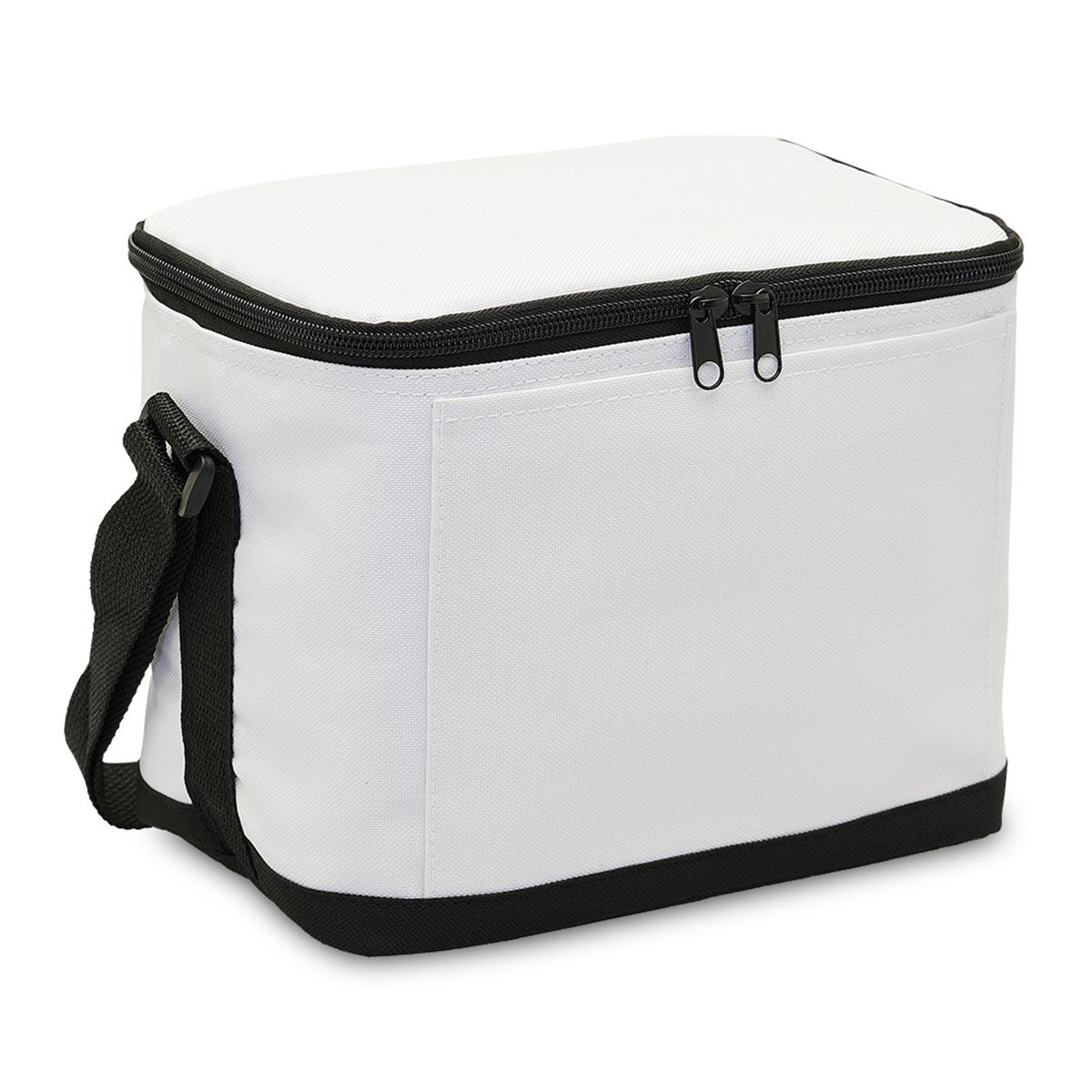 6 Pack Cooler - White / Black - Front