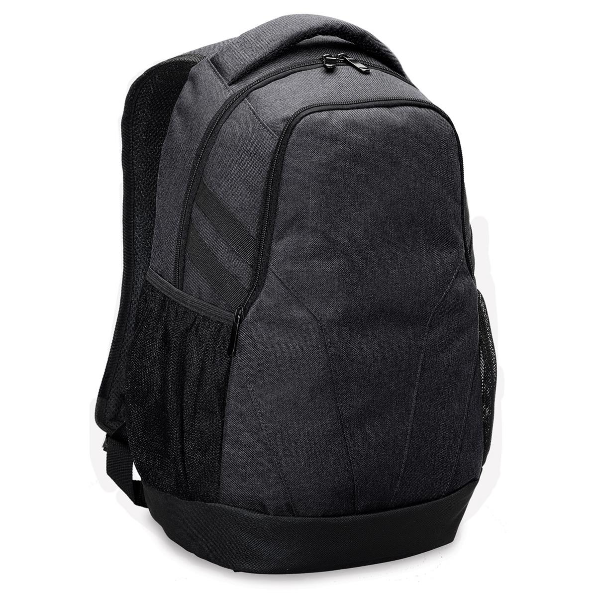 Enterprise Laptop Backpack - Charcoal Heather / Black - Front