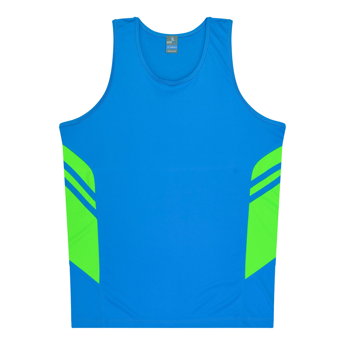 Aussie Pacific Tasman Kids Singlet 3111 - Cyan/Neon Green