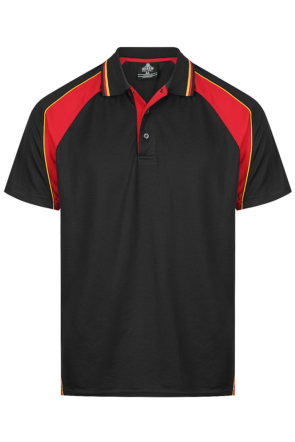 Aussie Pacific Panorama Men's Polo 1309 - Black/Red/Gold