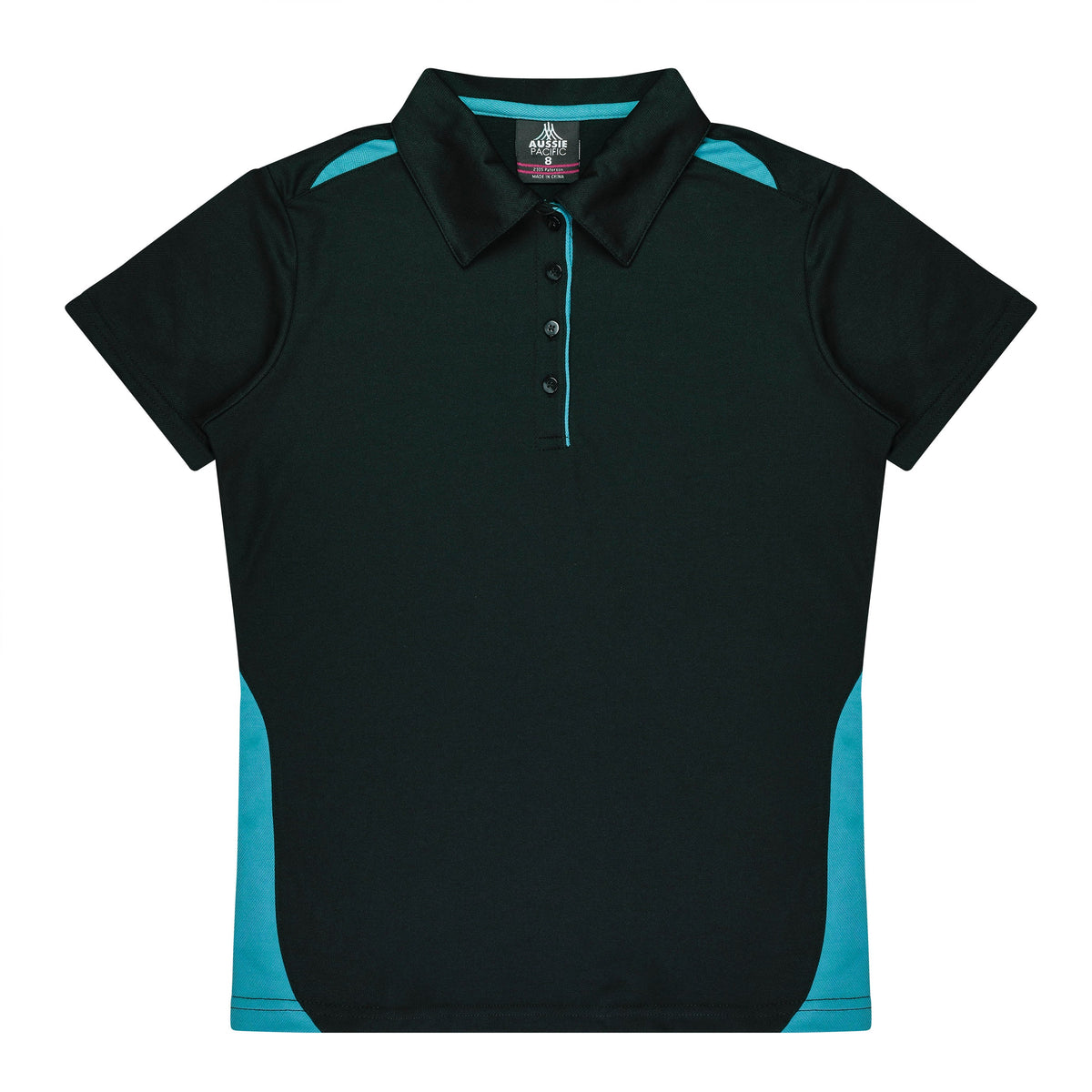 Aussie Pacific Paterson Ladies Polo 2305 - Black/Teal