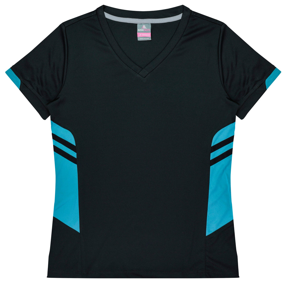 Aussie Pacific Tasman Ladies Tee 2211 - Black/Teal