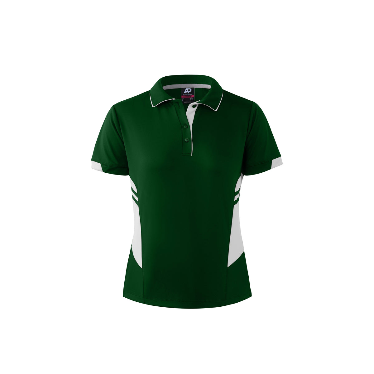 Aussie Pacific Tasman Ladies Polo 2311 - Bottle/White