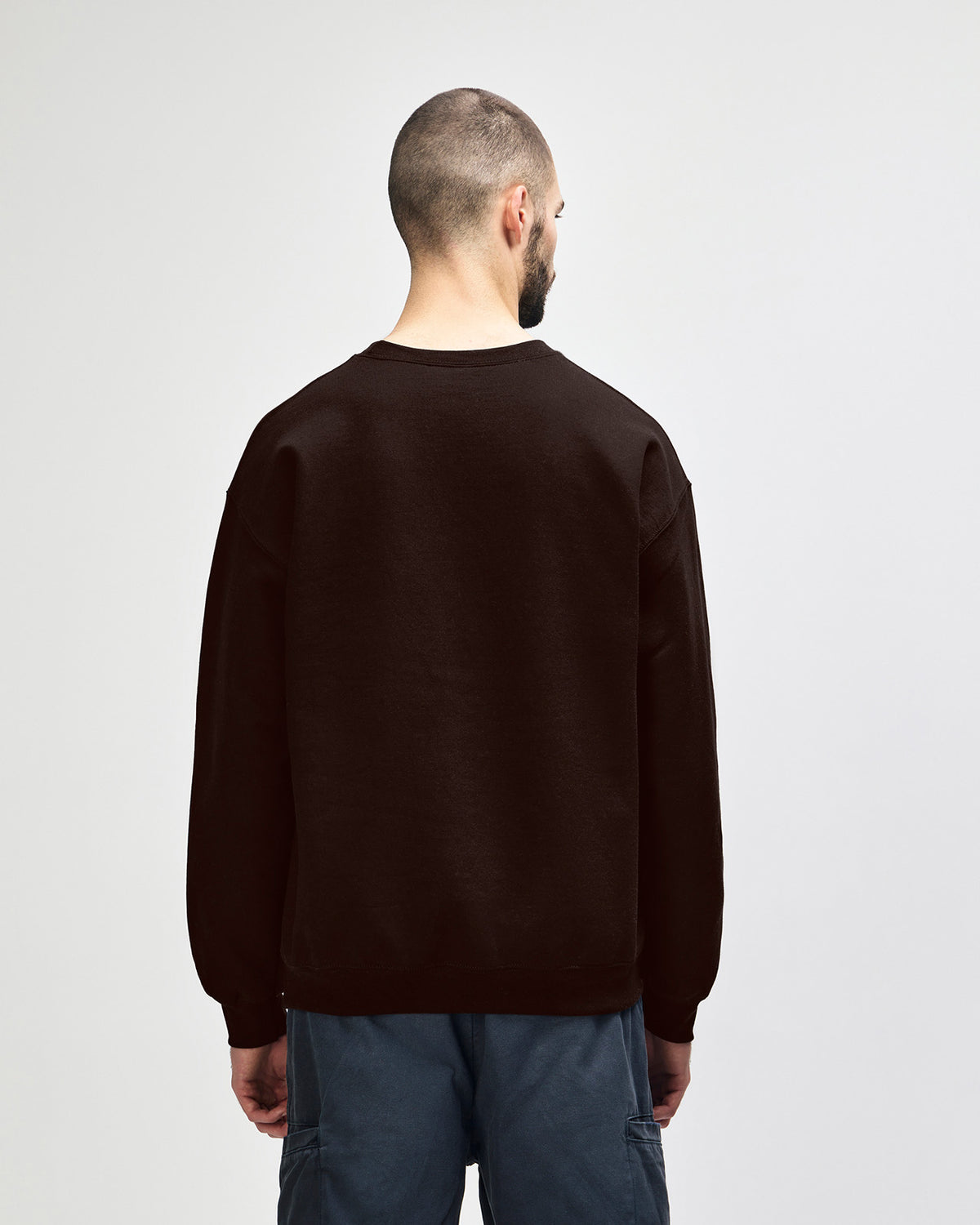 Gildan Heavy Blend 18000 Crewneck - Dark Chocolate - Back