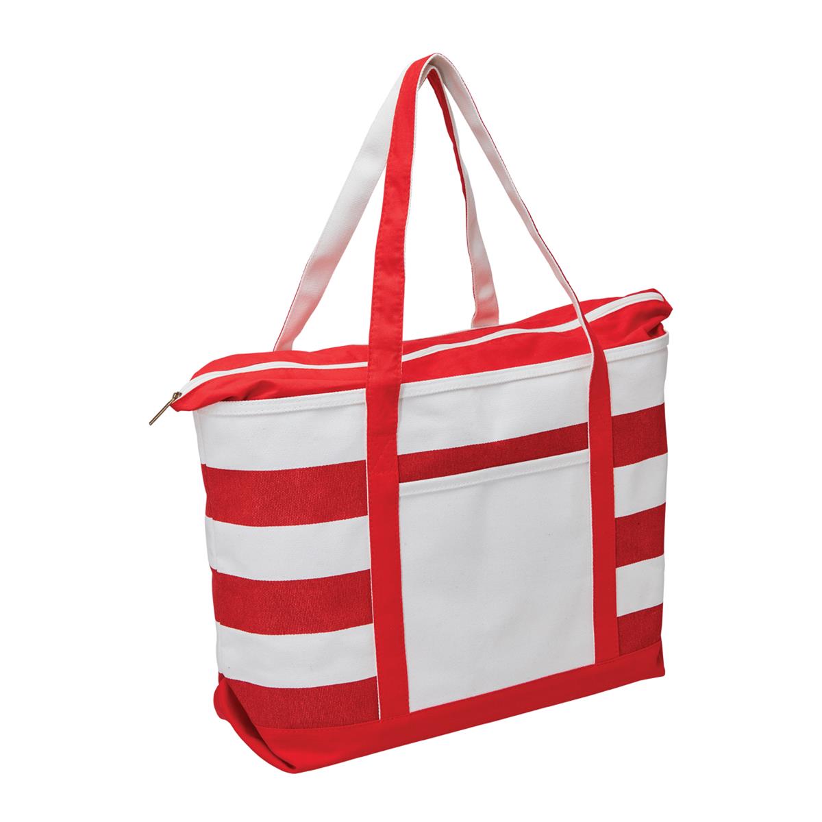 Premium Boat Tote - Natural / Red - Front