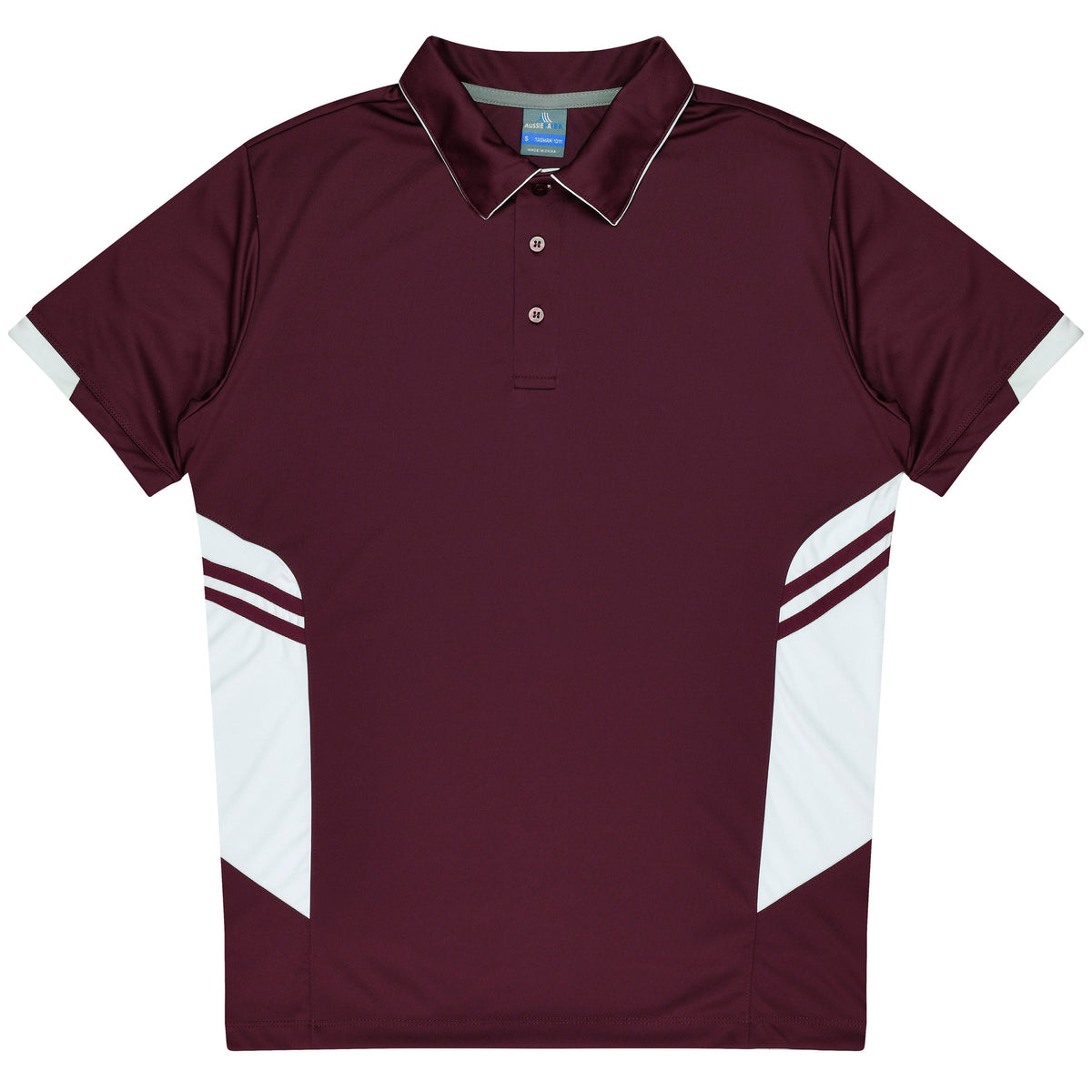 Aussie Pacific Tasman Kids Polo 3311 - Maroon/White