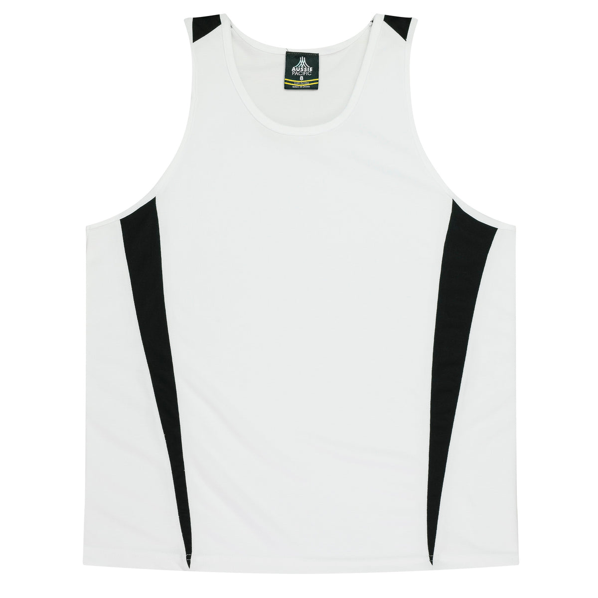 Aussie Pacific Eureka Kids Singlet 3104 - White/Black
