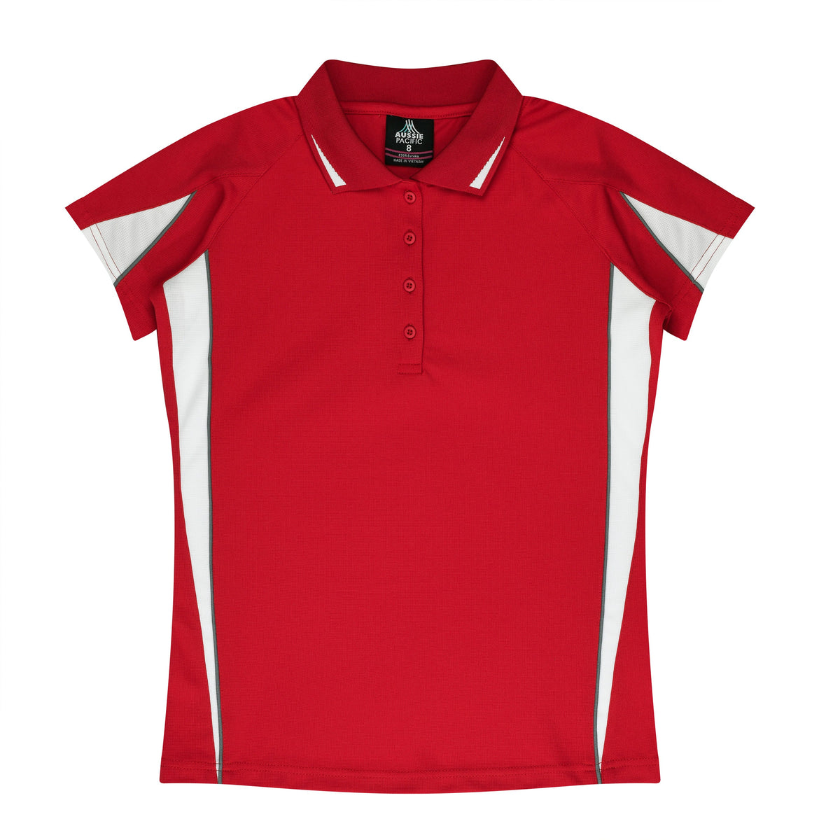 Aussie Pacific Eureka Ladies Polo 2304 - Red/White