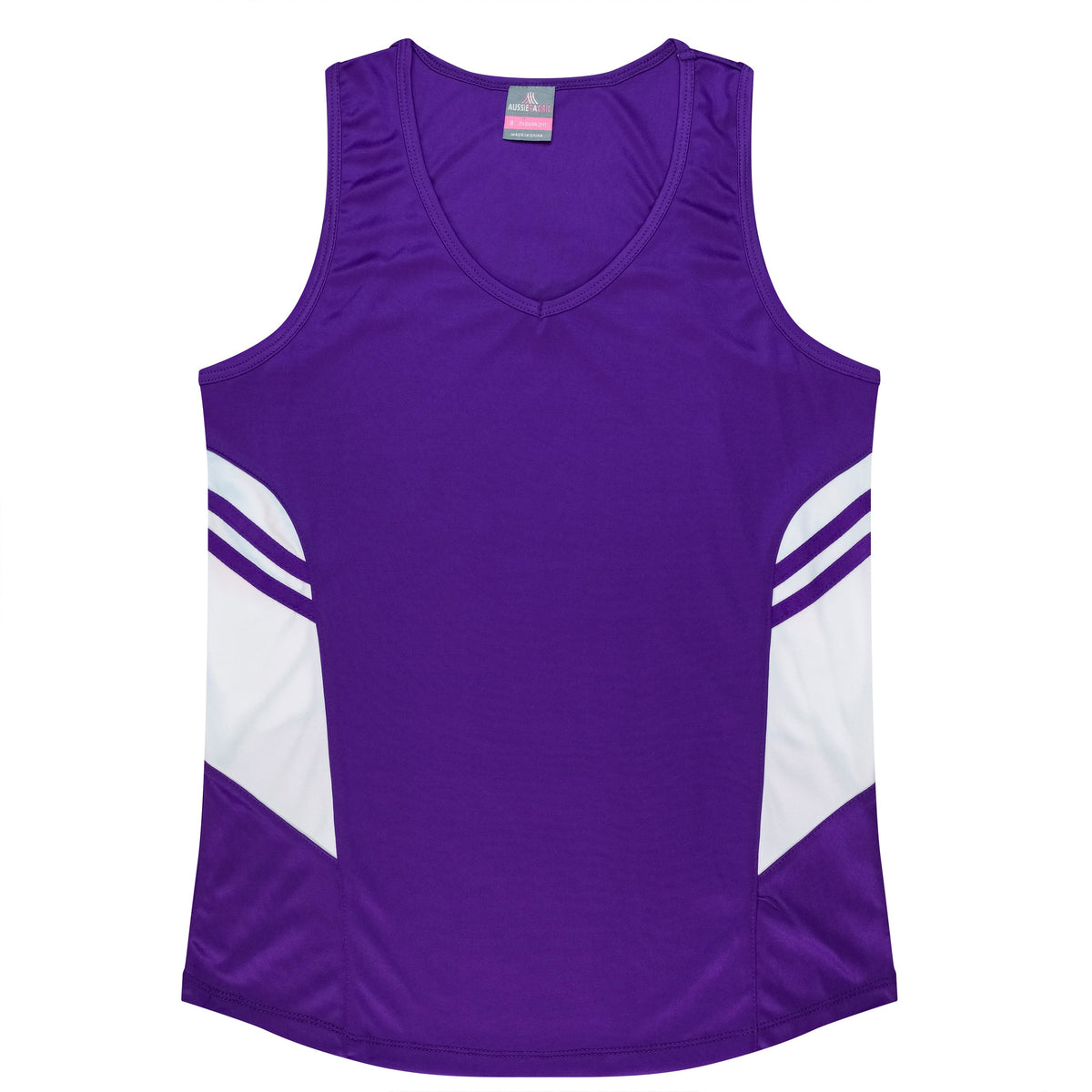Aussie Pacific Tasman Ladies Singlet 2111 - Purple/White
