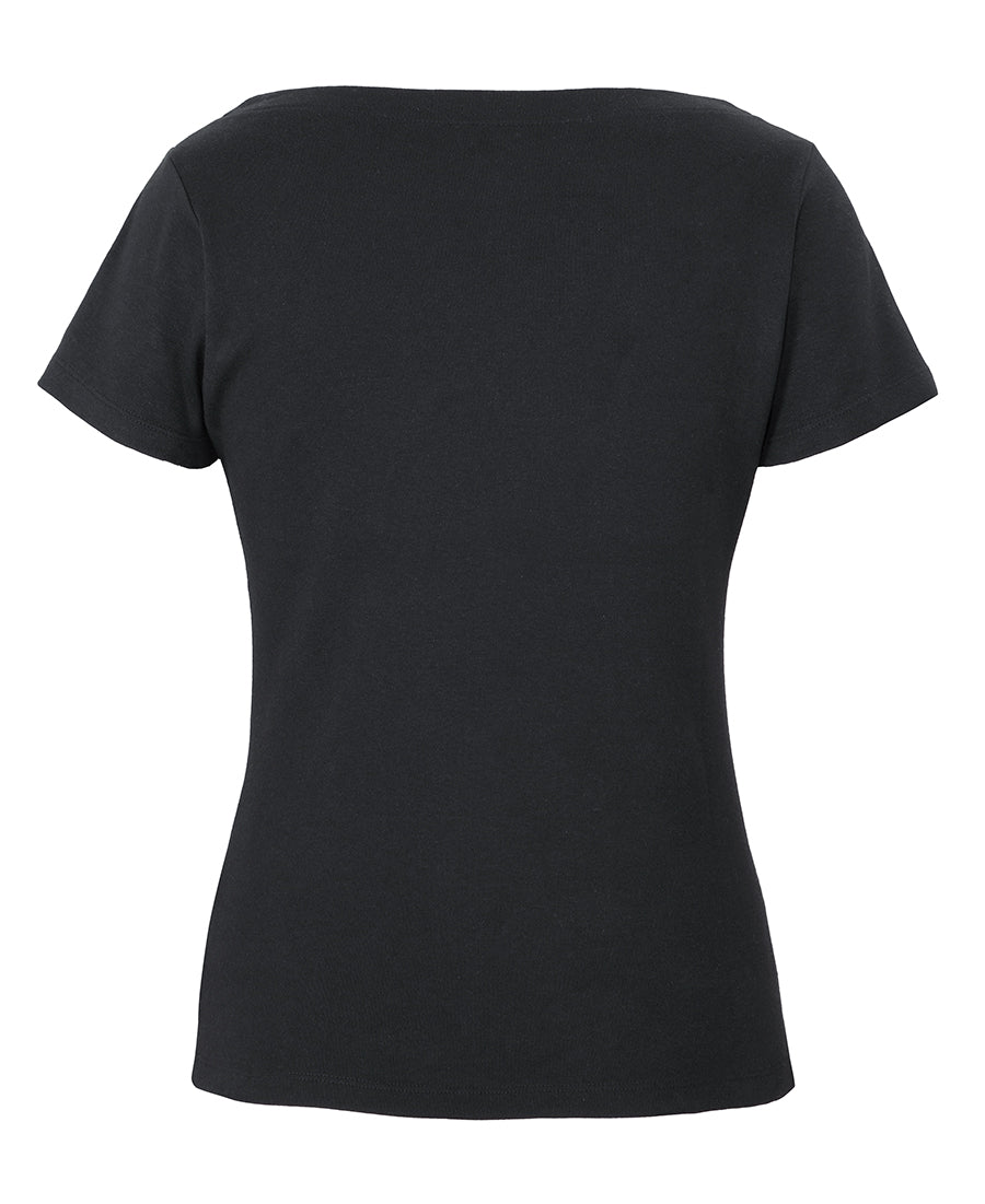 C of C Ladies Boat Neck Tee - Black - Back