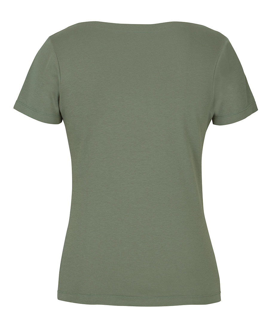 C of C Ladies Boat Neck Tee - Sage - Back