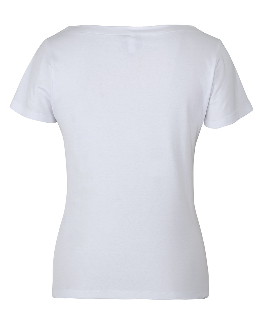C of C Ladies Boat Neck Tee - White - Back