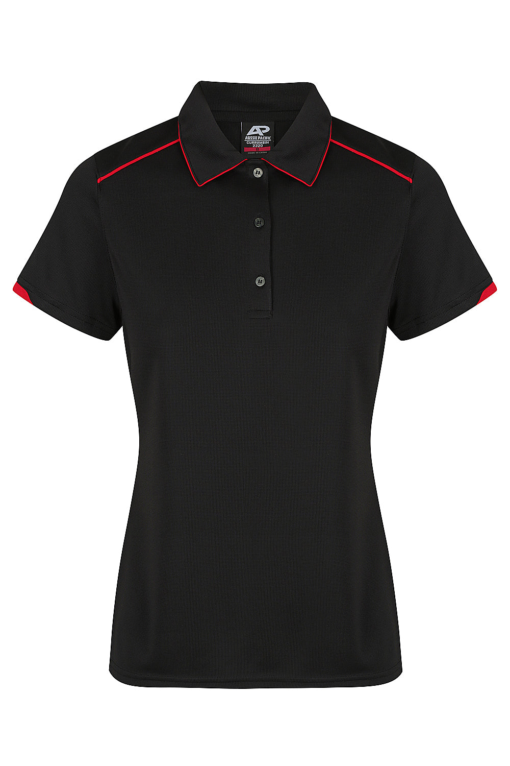 Aussie Pacific Currumbin Ladies Polo 2320 - Black/Red