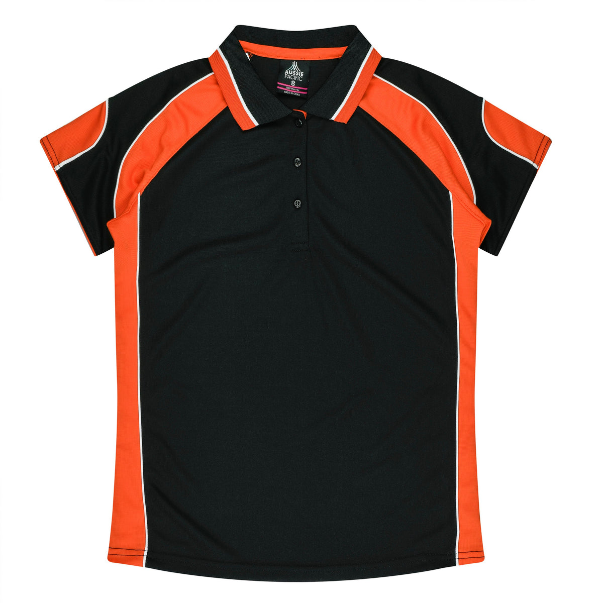 Aussie Pacific Murray Ladies Polo 2300 - Black/Orange