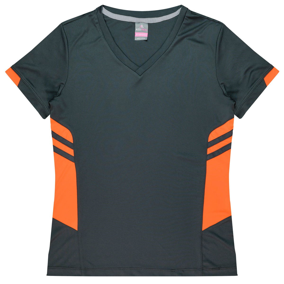 Aussie Pacific Tasman Ladies Tee 2211 - Slate/Neon Orange