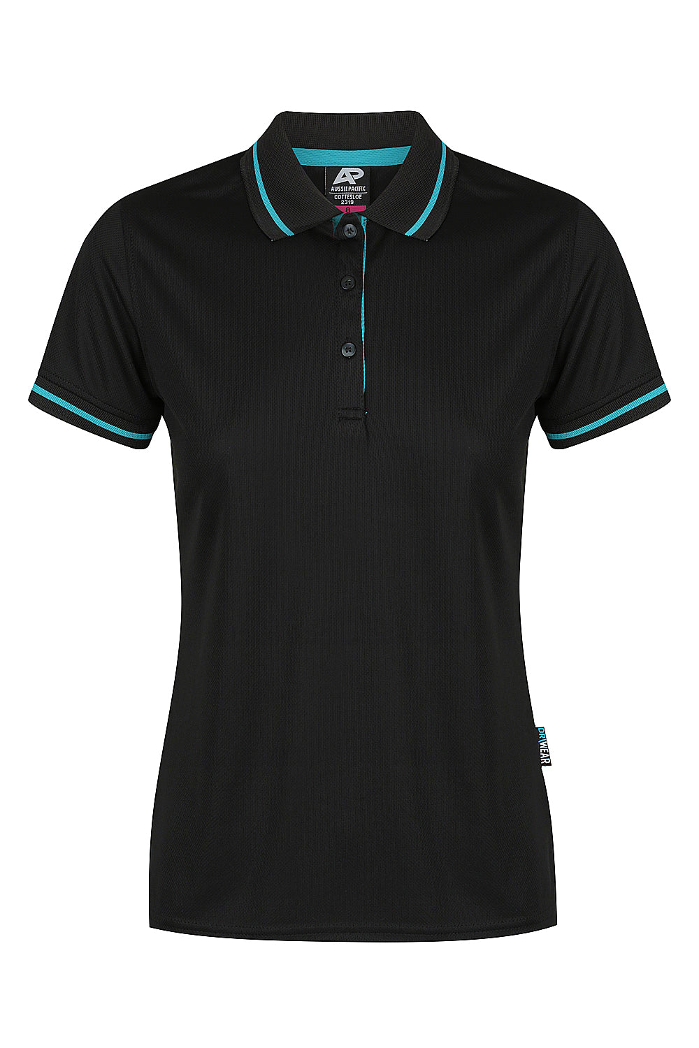 Aussie Pacific Cottesloe Ladies Polo 2319 - Black/Teal
