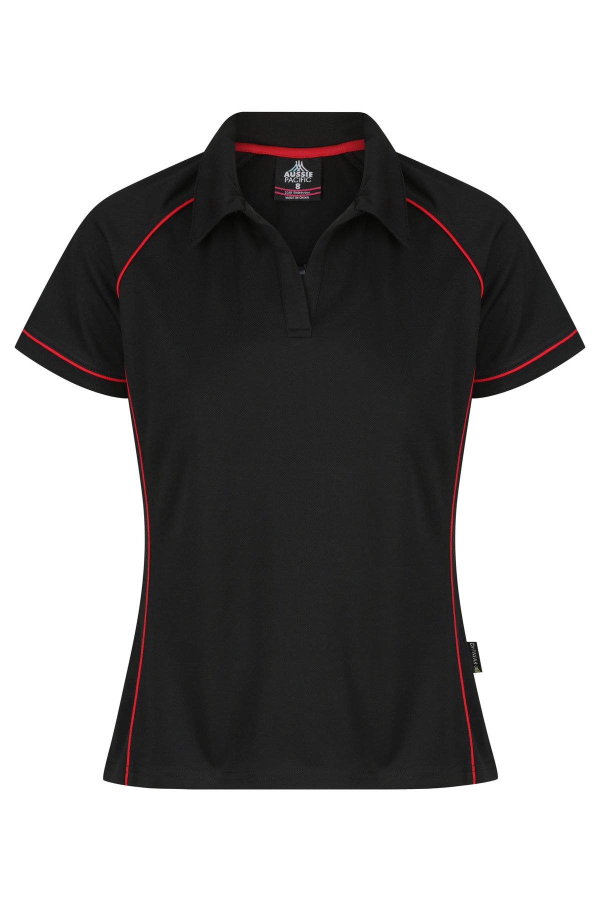 Aussie Pacific Endeavour Ladies Polo 2310 - Black/Red