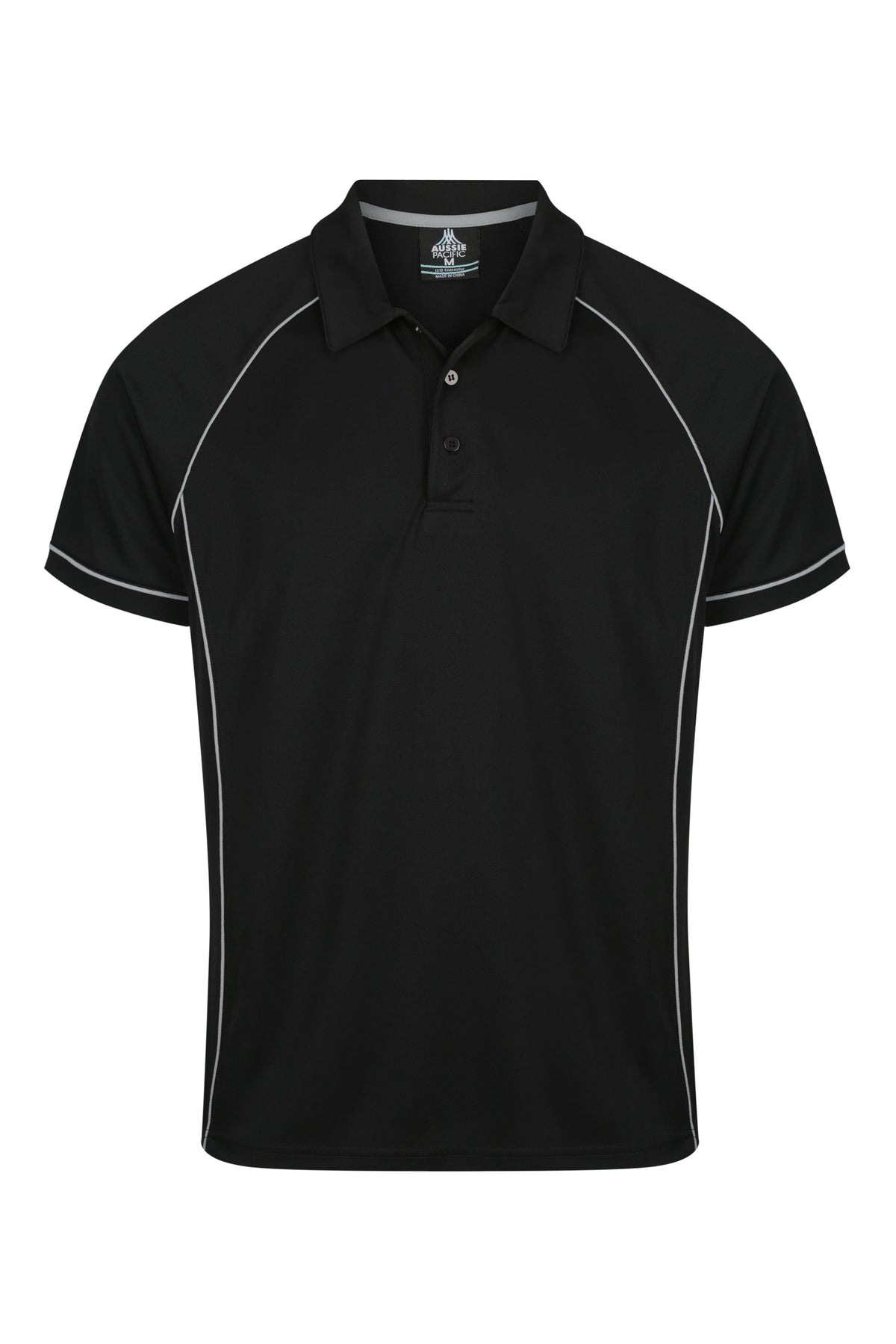 Aussie Pacific Endeavour Men's Polo 1310 - Black/Silver